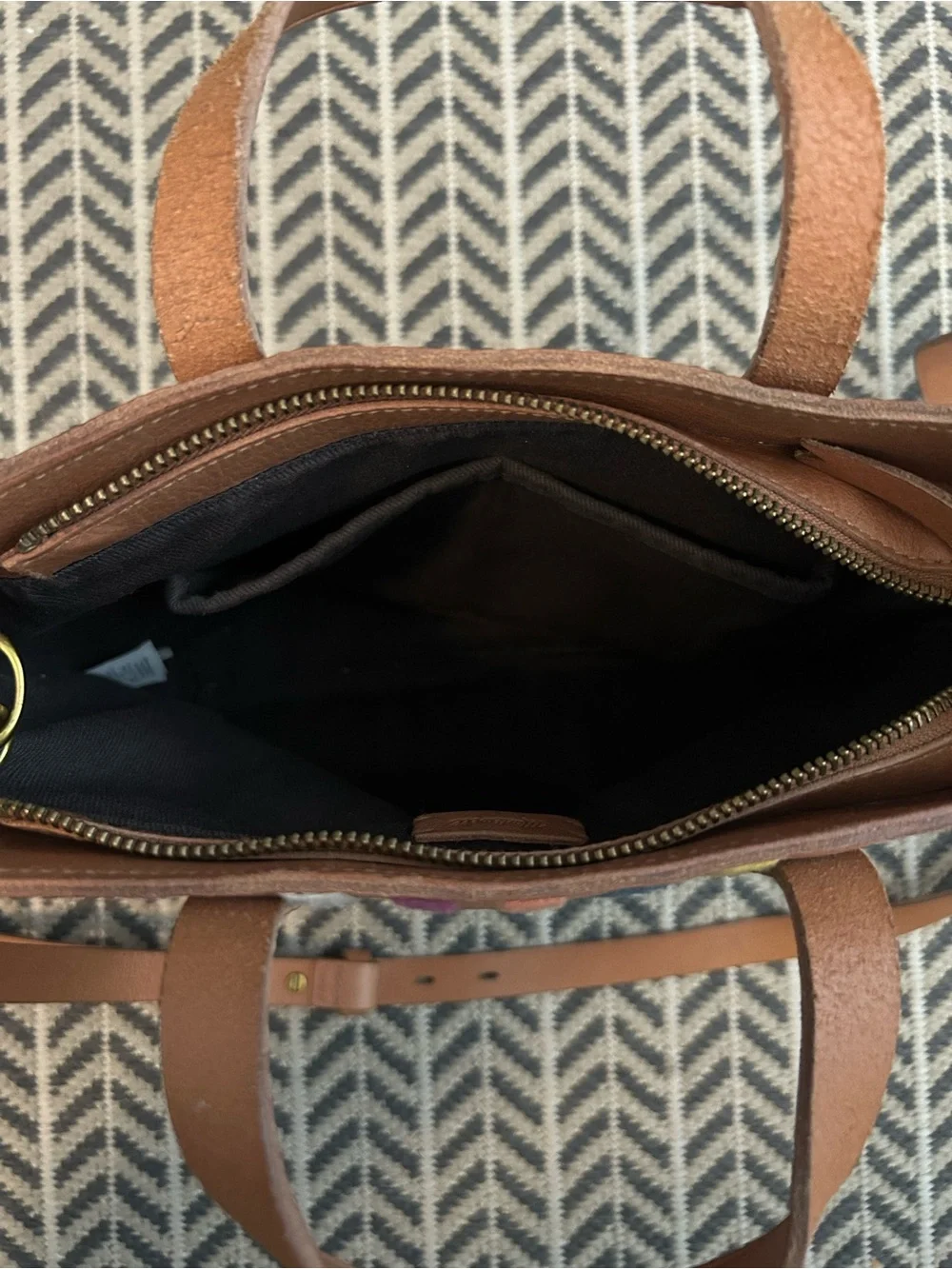 Madewell Small Transport Striped Tote Crossbody Bag.